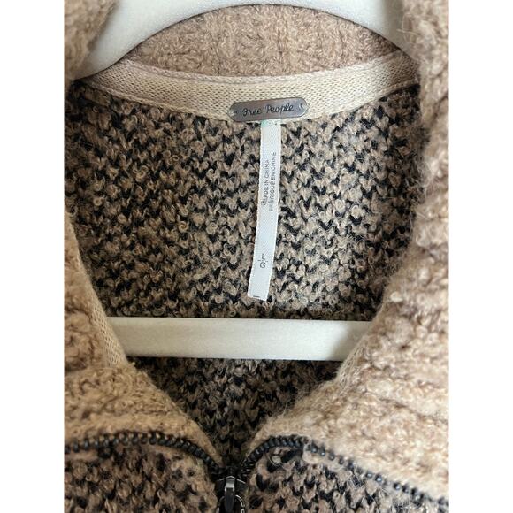Free People | Pop That Collar Pullover Jumper Camel Color Size L - Picture 9 of 9